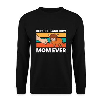 Scottish Highland Cattle Mama Beste - Unisex Pullover - Schwarz - Vorne - Alina (178cm) & Michal (187cm)