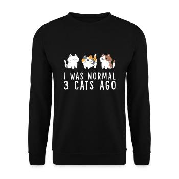 I Was Normal 3 Cats Ago Funny Cat Mom Dad - Unisex Sweatshirt - black - Front - Alina (178cm) & Michal (187cm)