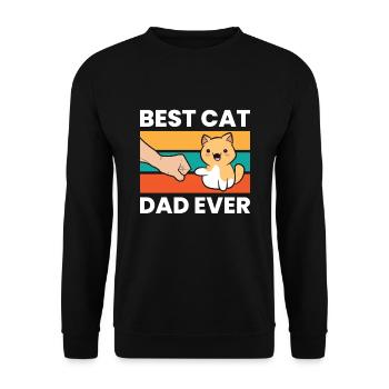 Vintage Cat Father Funny Best Cat Dad Ever - Unisex Sweatshirt - black - Front - Alina (178cm) & Michal (187cm)