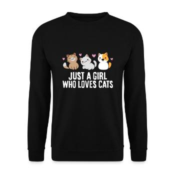 Juste une fille qui aime les chats - Sweat-shirt Unisexe - noir - Devant - Alina (178cm) & Michal (187cm)