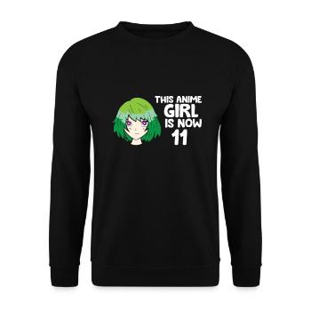 Dieses Anime Mädchen ist jetzt 11 Jahre alt Anime - Unisex Pullover - Schwarz - Vorne - Alina (178cm) & Michal (187cm)