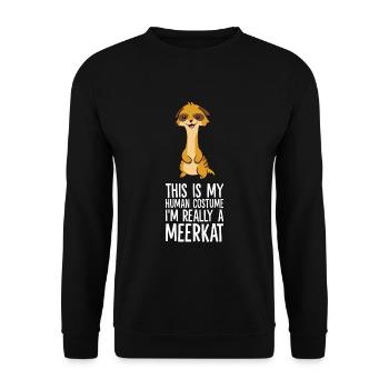 Das ist mein menschliches Kostüm Ich bin wirklich - Unisex Pullover - Schwarz - Vorne - Alina (178cm) & Michal (187cm)
