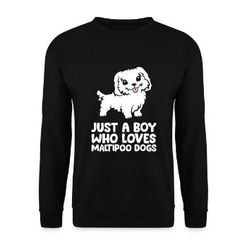 Juste un garçon qui aime les chiens Maltipoo - Sweat-shirt Unisexe - noir - Devant - Alina (178cm) & Michal (187cm)