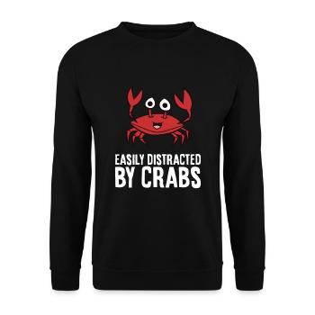 Crab Easily Distracted By Crabs - Unisex Sweatshirt - black - Front - Alina (178cm) & Michal (187cm)