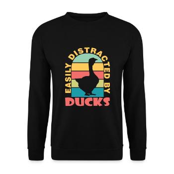 Easily Distracted By Ducks Ducks Bird - Unisex Sweatshirt - black - Front - Alina (178cm) & Michal (187cm)