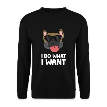 Cool Français Bulldog Je fais ce que je fais - Sweat-shirt Unisexe - noir - Devant - Alina (178cm) & Michal (187cm)