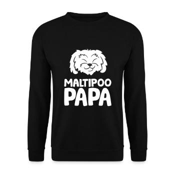 Maltipoo Hund Papa Maltipoo Papa - Unisex Pullover - Schwarz - Vorne - Alina (178cm) & Michal (187cm)