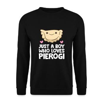 Just a Boy Who Loves Pierogi - Unisex Sweatshirt - black - Front - Alina (178cm) & Michal (187cm)