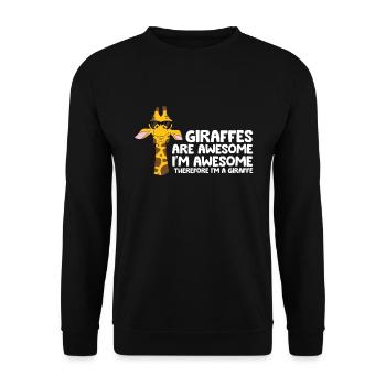 Giraffen sind fantastisch Ich bin fantastisch, - Unisex Pullover - Schwarz - Vorne - Alina (178cm) & Michal (187cm)