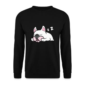 French Bulldog Puppy Sleeping Tired French Bulldog - Unisex Sweatshirt - black - Front - Alina (178cm) & Michal (187cm)