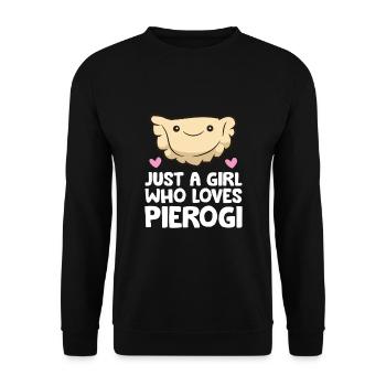 Just a Girl Who Loves Pierogi - Unisex Sweatshirt - black - Front - Alina (178cm) & Michal (187cm)