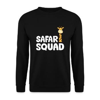 Africa Safari Squad Funny Giraffe - Unisex Sweatshirt - black - Front - Alina (178cm) & Michal (187cm)