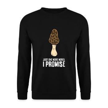 Morchelpilz-Pflücker Nur noch ein Morchelpilz, - Unisex Pullover - Schwarz - Vorne - Alina (178cm) & Michal (187cm)