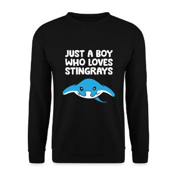 Just a Boy Who Loves Stingrays - Unisex Sweatshirt - black - Front - Alina (178cm) & Michal (187cm)