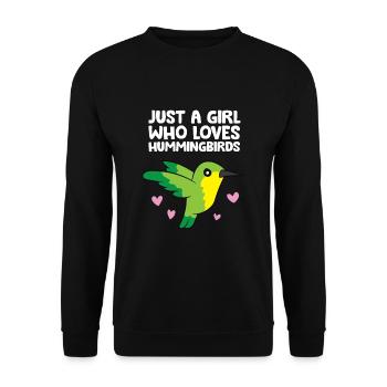 Just a Girl Who Loves Hummingbirds - Unisex Sweatshirt - black - Front - Alina (178cm) & Michal (187cm)