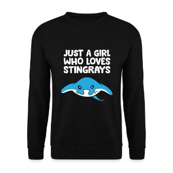 Just a Girl Who Loves Stingrays - Unisex Sweatshirt - black - Front - Alina (178cm) & Michal (187cm)