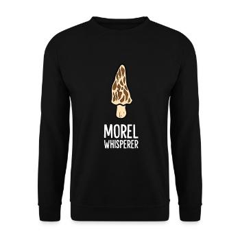 Morel Whisperer Foraging Mycologist Morel Mushroom - Unisex Sweatshirt - black - Front - Alina (178cm) & Michal (187cm)