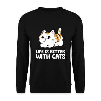 Drôles de chats amants chatons mignons qui - Sweat-shirt Unisexe - noir - Devant - Alina (178cm) & Michal (187cm)