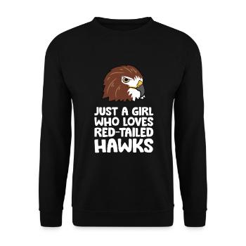 Juste une fille qui aime les faucons à queue rousse - Sweat-shirt Unisexe - noir - Devant - Alina (178cm) & Michal (187cm)