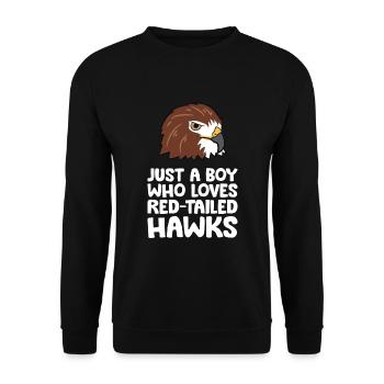 Juste un garçon qui aime les faucons à queue rousse - Sweat-shirt Unisexe - noir - Devant - Alina (178cm) & Michal (187cm)