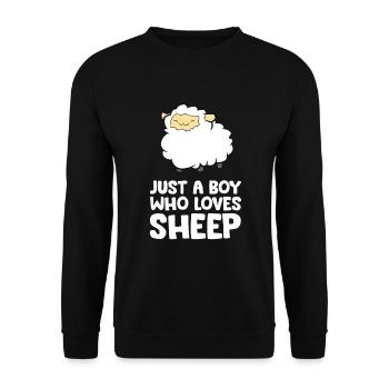 Juste un garçon qui aime les moutons - Sweat-shirt Unisexe - noir - Devant - Alina (178cm) & Michal (187cm)