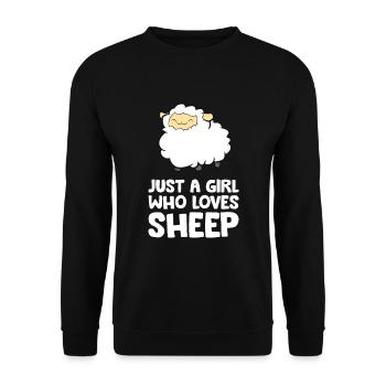 Nur ein Junge, der Schafe liebt - Unisex Pullover - Schwarz - Vorne - Alina (178cm) & Michal (187cm)