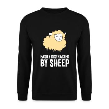 Easily Distracted By Sheep Lambs Herder Of Sheep - Unisex Sweatshirt - black - Front - Alina (178cm) & Michal (187cm)