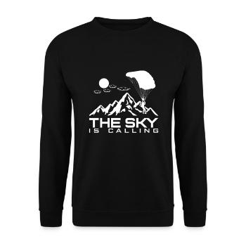Le ciel appelle Parachute - Sweat-shirt Unisexe - noir - Devant - Alina (178cm) & Michal (187cm)