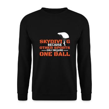 Other Sports Require One Ball Fallschirm - Unisex Pullover - Schwarz - Vorne - Alina (178cm) & Michal (187cm)