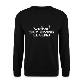 Sky Diving Legend Fallschirm - Unisex Pullover - Schwarz - Vorne - Alina (178cm) & Michal (187cm)
