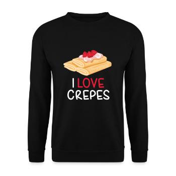 I Love Crepes Crepe Pancakes - Unisex Sweatshirt - black - Front - Alina (178cm) & Michal (187cm)