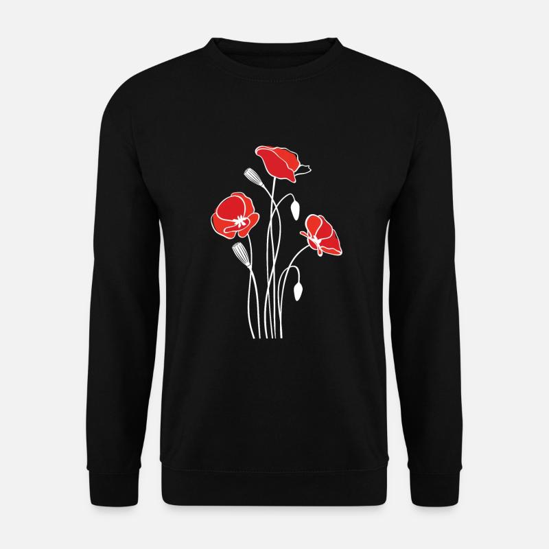 Mohnblume Blumen Flora Natur - Unisex Pullover - Schwarz