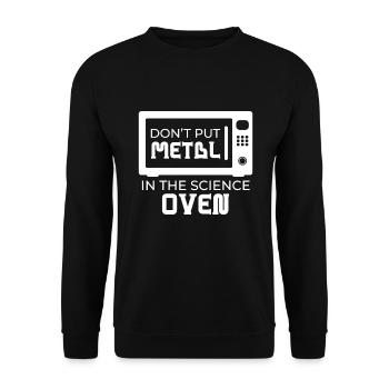 Metal In The Science Oven Microwave - Unisex Sweatshirt - black - Front - Alina (178cm) & Michal (187cm)