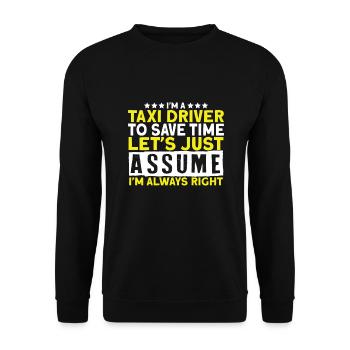 Dans un chauffeur de taxi Chauffeur de taxi - Sweat-shirt Unisexe - noir - Devant - Alina (178cm) & Michal (187cm)