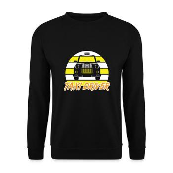 Chauffeur de taxi Taxi Taxifahrer - Sweat-shirt Unisexe - noir - Devant - Alina (178cm) & Michal (187cm)