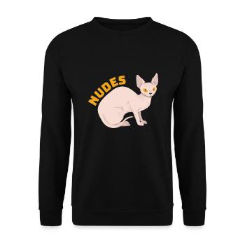 Chaton chat Sphynx nu - Sweat-shirt Unisexe - noir - Devant - Alina (178cm) & Michal (187cm)