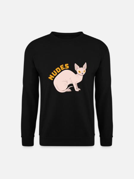 Chaton chat Sphynx nu - Sweat-shirt Unisexe - noir