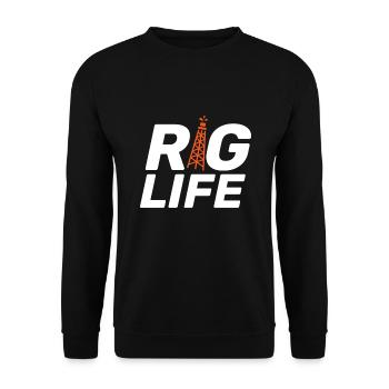 Rig Life Oil Drilling Rig - Unisex Sweatshirt - black - Front - Alina (178cm) & Michal (187cm)