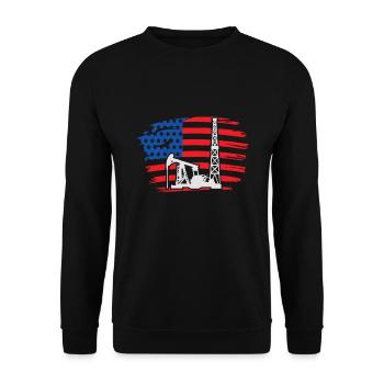 Drilling rig America Oil Drilling Rig - Unisex Sweatshirt - black - Front - Alina (178cm) & Michal (187cm)