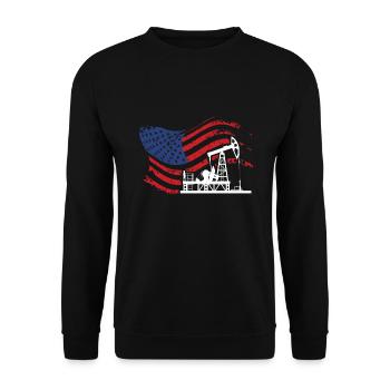 Drilling rig America Oil Drilling Rig - Unisex Sweatshirt - black - Front - Alina (178cm) & Michal (187cm)