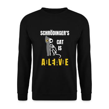 Schrödingers Cat Is Schrödingers Katze - Unisex Pullover - Schwarz - Vorne - Alina (178cm) & Michal (187cm)