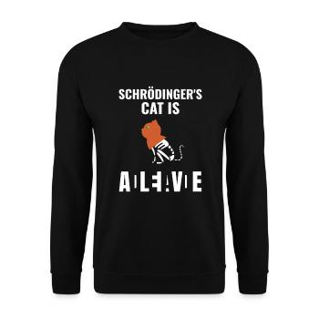 Schrödingers Cat Is Schrödingers Katze - Unisex Pullover - Schwarz - Vorne - Alina (178cm) & Michal (187cm)