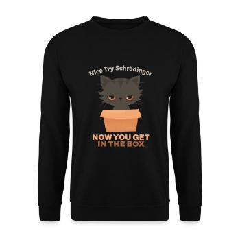 Bel essai Schroedinger Schrödinger’s Cat - Sweat-shirt Unisexe - noir - Devant - Alina (178cm) & Michal (187cm)