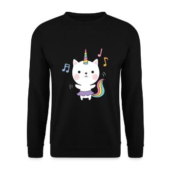 Cat Unicorn Kitten Children - Unisex Sweatshirt - black - Front - Alina (178cm) & Michal (187cm)