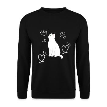 Cat Love Heart Kitten Children - Unisex Sweatshirt - black - Front - Alina (178cm) & Michal (187cm)