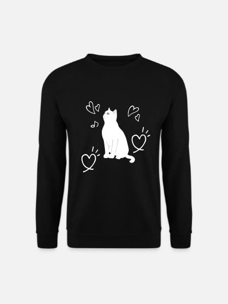 Katze Liebe Herz Kätzchen Kinder - Unisex Pullover - Schwarz