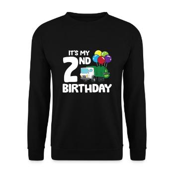 Garbage Truck It's My 2nd Birthday Garbage Day 2 - Unisex Sweatshirt - black - Front - Alina (178cm) & Michal (187cm)