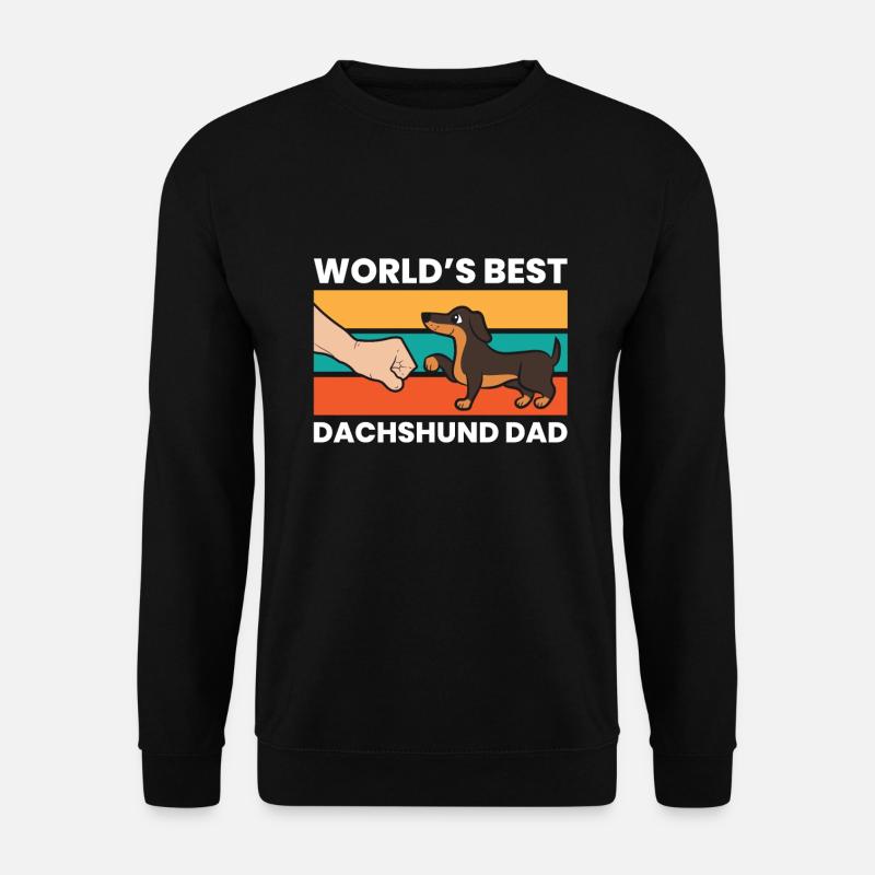 Weltbester Dackel Papa Dackel Hund Papa - Unisex Pullover - Schwarz