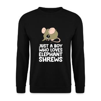 Just a Boy Who Loves Elephant Shrews - Unisex Sweatshirt - black - Front - Alina (178cm) & Michal (187cm)