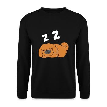 Pekinese Hund Schlafen Pyjama Pekinese Hund - Unisex Pullover - Schwarz - Vorne - Alina (178cm) & Michal (187cm)